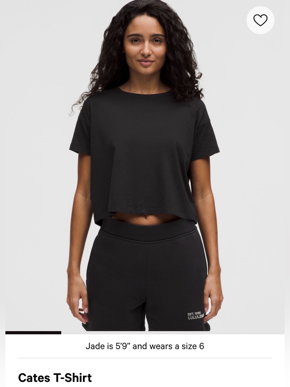 Lululemon Black Cates Crop Top